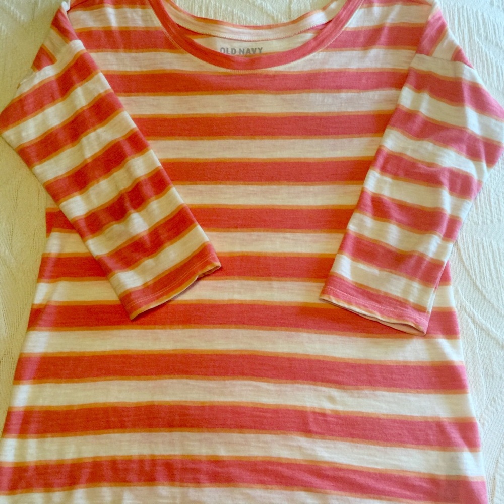 ☀️Old Navy Orange, Salmon, Pink and White Top